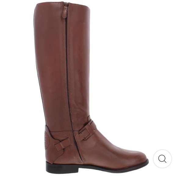 TORY BURCH COLTON ALMOND LEATHER RIDING BOOT - Picture 3 of 8